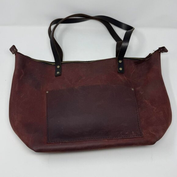 Portland Leather Goods Merlot Leather Shoulder‎ Bag Tote 17.5x11.5x5.5 - Picture 1 of 14